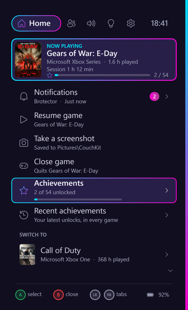 The Guide's Home tab
